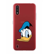 Samsung Galaxy A01  Kapak Donald Duck Tasarımlı Şeffaf Silikon Kılıf