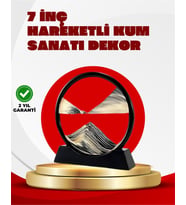 Rahatlatıcı Kum Sanatı – Yuvarlak Cam Çerçeveli Hareketli Kum Resmi, Ofis ve Ev İçin Etkileşimli Masaüstü Süs