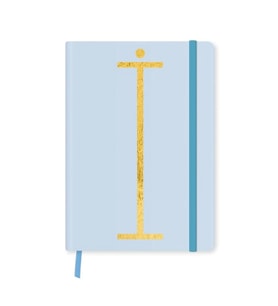 DEFFTER FABOOKS MONOGRAM HARF BASKILI LASTİKLİ SERT KAPAK ÇİZGİLİ DEFTER 168 SYF - İ