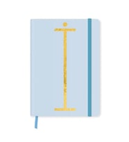 DEFFTER FABOOKS MONOGRAM HARF BASKILI LASTİKLİ SERT KAPAK ÇİZGİLİ DEFTER 168 SYF - İ