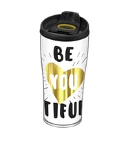 440cc Desenli Kahve Matarası Bardak Be-You-Tiful (Karışık)