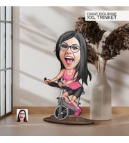 BK Gift Kişiye Özel Fitness Karikatürlü Büyük Boy Ahşap Biblo-2 Arkadaşa Hediye , Sevgiliye Hediye, Kişiye Özel Biblolar