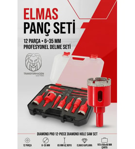 Diamond Pro 12 Parça Elmas Uçlu Mermer Seramik Fayans Granit Cam Delme Seti Delici Panç Matkap Ucu Seti 722929