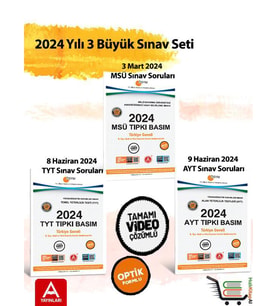 2024 yılı 3 Büyülk Sınav AYT-TYT ve MSÜ Çıkmış Sorular 2024 Tıpkı Basımlar