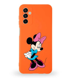 Samsung Galaxy M13 Uyumlu Lansman Kılıf Altı Kapalı İçi Kadife  Minnie Mouse-F Tasarımlı  Kapak (Şeffaf)