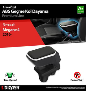 Renault Megane Uyumlu 4 Kol Dayama Kolçak Geçmeli ABS Siyah 2016 Üzeri Parça