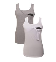 LuvmaBelly MYRA1501_1503 Emzirme atlet seti (Gri-Beyaz)
