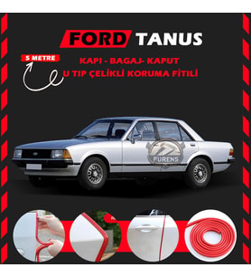 Ford Tanus Oto Araç Kapı Koruma Fitili 5metre Parlak Kırmızı Renk