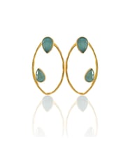 Kadir Jewellery 22 Ayar Altın Kaplama Geometrik Küpe -El İşçiliği Ve Hipoalerjenik Küpe