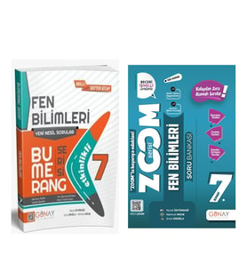 Günay Yayınları 7. Sınıf Fen Bilimleri Etkinlikli Bumerang Serisi ve Soru Bankası Seti 2 Kitap