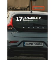 17 Çanakkale Bayramiç Plaka Kodlu Beyaz Araç Sticker Bayramiç İlçe Yazılı Çanakkale Özel Tasarım 40x8 cm Şehir ve İlçe Temalı Kaliteli Sticker