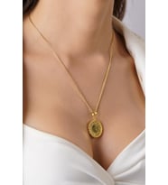 22 Ayar Çeyrek Altın Uç 14 Ayar Altın İpek Zincir Kolye (Rose)