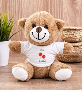 Kişiye Özel Sevimli Çilekler Peluş Ayıcık