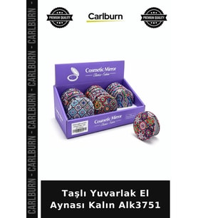 Özel Üretim Şık Hediyelik Aksesuar Makyaj Kişisel Bakım Taşlı Yuvarlak El Aynası Kalın Alk3751