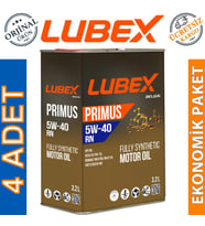 Lubex Primus RN 5W-40 3.2 Lt Tam Sentetik Motor Yağı (4 Adet)