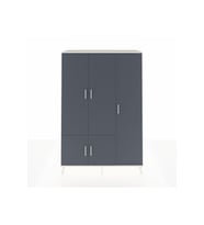 Hyperion Dolap 7 Raflı 5 Kapaklı Tek Askılı 132x44x195 Aytaşı-Antrasit/Çam