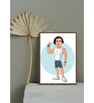 Gifttime Kişiye Özel Sporcu Karikatürlü Dekoratif Retro Ahşap Tablo