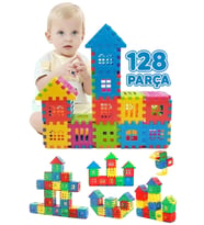 128 Parça Yapı Oyuncak Puzzle Blok 3D Tasarım Yeteneğini Geliştiren Eğlenceli Bilişsel Yapı Taşları