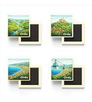 Ordu - Baskılı Buzdolap Magneti Kare - 9x9 cm - 4 Adet
