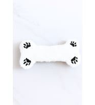 Monox Wellsoft (Peluş) Kemik Şekilli Pati Nakışlı Köpek Oyuncağı (Beyaz)