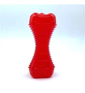 Köpek Oyuncağı Plastik Dumbell Tırtıklı Yapıda Köpek Diş Kaşıma Oyuncağı
