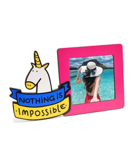 Kişiye Özel Unicorn Temalı Ahşap Pola Fotoğraf Çerçevesi – 9x10 cm