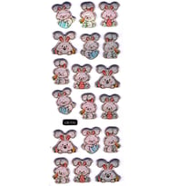 Sticker Kabartmalı Sticker Defter, Planlayıcı Etiket - (cb-533) 16x7 cm- Sevimli Tavşanlar