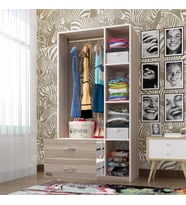 Kenzlife giysi dolabı hülagü 175*90*40 crd gardırop 2 çekmeceli