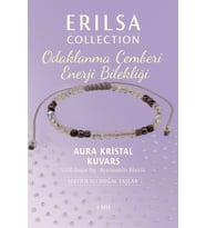 Sertifikalı Odaklanma Enerji Bilekliği - Aura Kristal Kuvars ve Terahertz Doğal Taş 4 mm (Çok Renkli)