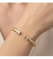 STİL İNCİSİ/XUPING JEWELRY BALIK SIRTI ZİRKON TAŞLI KELEPÇE (Altın Rengi)