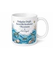 Okyanusları Koru Yazılı Baskılı Porselen Kupa Bardak Doğa Hediye