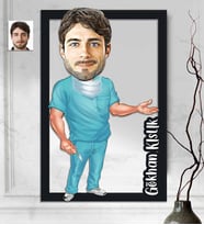Kişiye Özel 3D  Ahşap Tablo Doktor Erkek 30x40 -14