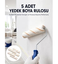 Mey İthalat® 5’li Mini Rulo Boya Seti Duvar Tavan Emülsiyon Uygulama