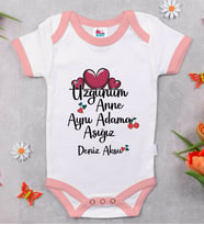 BK Kids Kişiye Özel Pembe Bebek Body Zıbın - Model 65