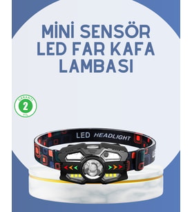 El Sensörlü Led Far Suya Dayanıklı Şarjlı Kafa Lambası - Lisinya