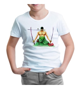 One Piece - Roronoa Zoro Sword Beyaz Çocuk Tshirt