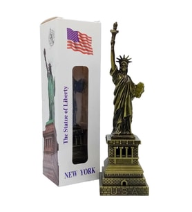 Vintage Metal USA Özgürlük Heykeli Biblo Antik Bronz 18 cm (Karışık)