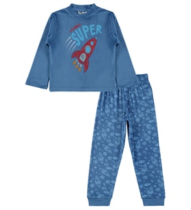 Supersoft 3-11 Yaş Pijama Takımı - Mavi 7-8 Yaş