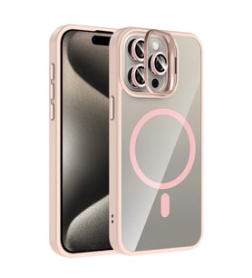 Joko Apple İphone 14 Pro Max Remim Lensli Magsafe Standlı Kapak - Pembe