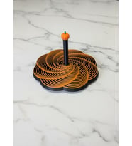 3D Baskı Spiral Halkalı Balkabağı Dekoratif Obje Dönen Kinetik Masa Aksesuarı Sonbahar Turuncu Siyah