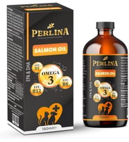 Perlina Kedi ve Köpek İçin Somon Yağı Takviyesi, Omega 3-6, Biyotin, B Kompleks, Çinko, Selenyum, Kolajen, C ve D3 Vitaminli, Sıvı Form, 150 ml