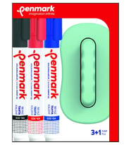 PENMARK HS-305-TK-3S BEYAZ TAHTA KALEMİ SİLGİ HEDİYELİ 3 RENK BLİSTER