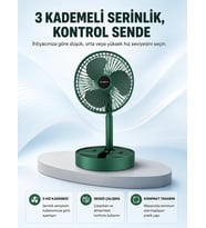 Taşınabilir Katlanabilir Mini Fan 3 Kademeli Şarj Edilebilir