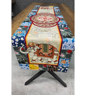 Fil Figürlü Etnik Desenli Runner 40x140 Cm