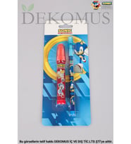 DEKOMUS İLE LİSANSLI SONIC  2'Lİ KIRTASİYE SETİ SİLGİLİ GEÇMELİ KURŞUN KALEM VE ROKET SİLGİ