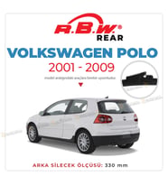 RBW Arka Silecek Volkswagen Polo 2001-2005 ile uyumlu (Siyah)