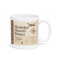 Memleket Bileti Temalı Kişiye Özel Baskılı Kupa Bardak Hediye