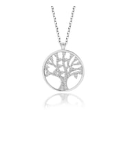 Swarovski Zirconia  925 Ayar Gümüş Kadın Hayat Ağacı Kolye  Swarovski Taşlı Gerçek Gümüş Hayat Ağacı Kolye