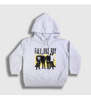 Presmono Unisex Çocuk Beyaz Band Fall Out Boy Kapüşonlu Sweatshirt 394848tt
