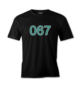Squid Game-Number 067 Siyah Erkek Tshirt